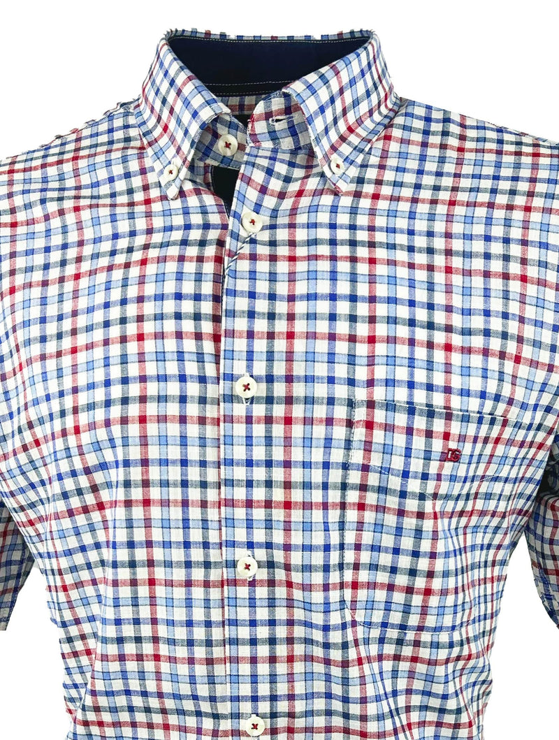 DG’s Drifter Mens Short Sleeve Check Shirt 14714SS - 16 Red