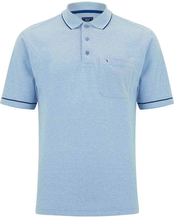DG’S Drifter Mens Short Sleeve Polo Shirt 55104 23 Sky Blue
