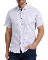 DG’s Drifter Mens Short Sleeve Shirt Floral Dark Blue Northern