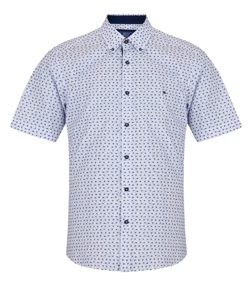 DG’s Drifter Mens Short Sleeve Shirt Floral Dark Blue Northern