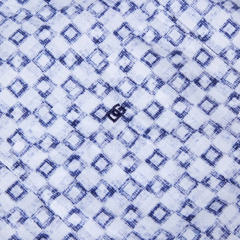 DG’s Drifter Mens Short Sleeve Shirt Ivano 14565SS 18 White/Blue