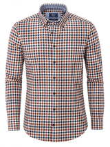 DG’s Drifter Regular Fit Long Sleeve Check Brown & Navy Shirt