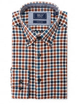 DG’s Drifter Regular Fit Long Sleeve Check Brown & Navy Shirt