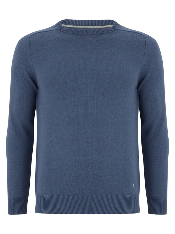 DG’s Drifter Round Neck Cotton Blend Jumper Mid Blue Northern