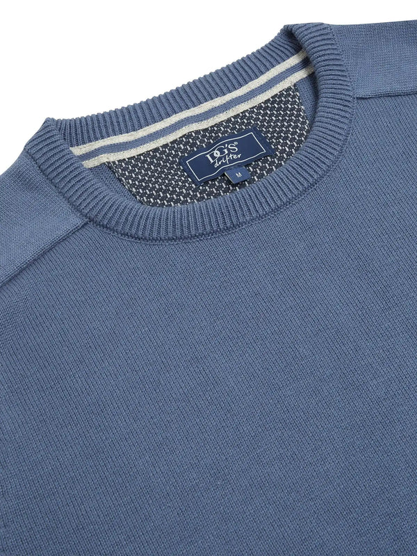 DG’s Drifter Round Neck Cotton Blend Jumper Mid Blue Northern