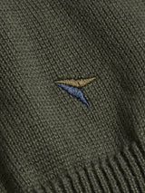 DG's Drifter Round Neck Cotton Blend Jumper Olive Green