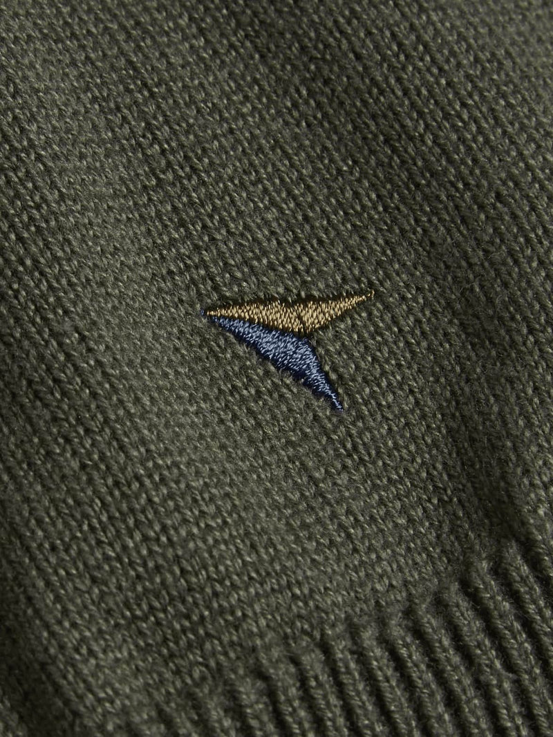 DG's Drifter Round Neck Cotton Blend Jumper Olive Green