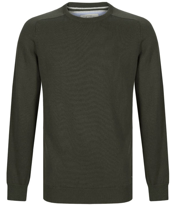 DG's Drifter Round Neck Cotton Blend Jumper Olive Green
