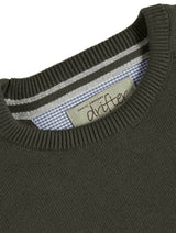 DG's Drifter Round Neck Cotton Blend Jumper Olive Green
