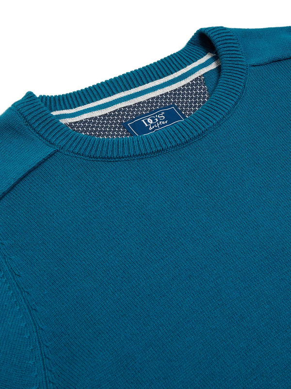 DG’s Drifter Round Neck Cotton Blend Jumper Petrol Blue - 