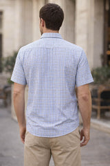 DG’s Drifter Short Sleeve Shirt Blue/Beige Check Northern Ireland