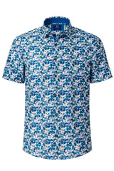 DG’s Drifter Short Sleeve Shirt Blue/Green Floral Northern Ireland