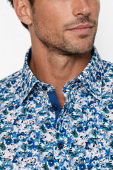 DG’s Drifter Short Sleeve Shirt Blue/Green Floral Northern Ireland
