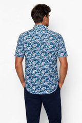DG’s Drifter Short Sleeve Shirt Blue/Green Floral Northern Ireland