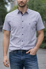 DG’s Drifter Short Sleeve Shirt Blue/Red Check Northern Ireland