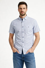 DG’s Drifter Short Sleeve Shirt Blue/White Stripe Northern Ireland