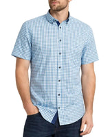 DG’s Drifter Short Sleeve Shirt Gingham Check Blue Northern Ireland