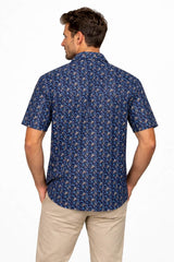 DG’s Drifter Short Sleeve Shirt Navy/Beige Floral Northern Ireland