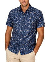 DG’s Drifter Short Sleeve Shirt Navy/Beige Floral Northern Ireland