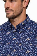 DG’s Drifter Short Sleeve Shirt Navy/Beige Floral Northern Ireland