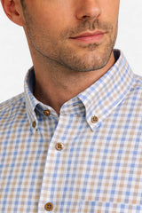 DG’s Drifter Short Sleeve Shirt Sky Blue/Beige Gingham Northern