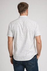 DG’s Drifter Short Sleeve Shirt White/Blue Print Northern Ireland