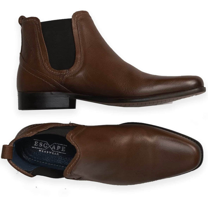Escape Austin Dealer Chelsea Boots Tumbled Caramel - Shoes