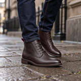 Escape Mens Fair Play Leather Boots Chestnut Brown Northern Ireland