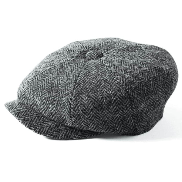 Failsworth - Carloway Harris Tweed Newsboy Cap - Grey
