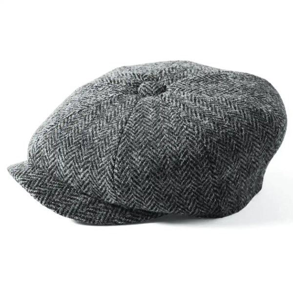 Failsworth - Carloway Harris Tweed Newsboy Cap - Grey