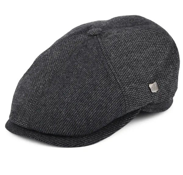 Failsworth Mens Flat Cap Hudson Mix Charcoal Northern Ireland Belfast