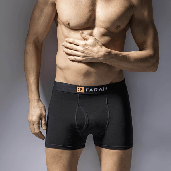 Farah 2 Pack Cotton Boxer Trunks Black