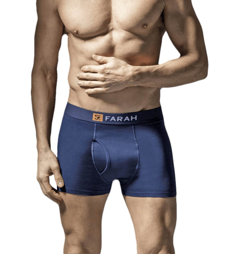 Farah 2 Pack Cotton Boxer Trunks Navy