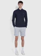 Farah Haslam Long Sleeve Polo Shirt Navy - Shirts & Tops