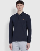 Farah Haslam Long Sleeve Polo Shirt Navy - Shirts & Tops