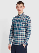 Farah Men’s Brewer Oxford Check Shirt Rich Indigo Northern Ireland