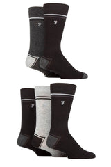 Farah Mens 5 Pack Bamboo Socks Dark Black/Charcoal Northern Ireland