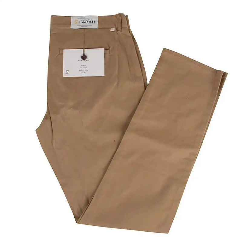 Farah Men’s Elm Slim Fit Twill Chino Trousers Beige Northern Ireland