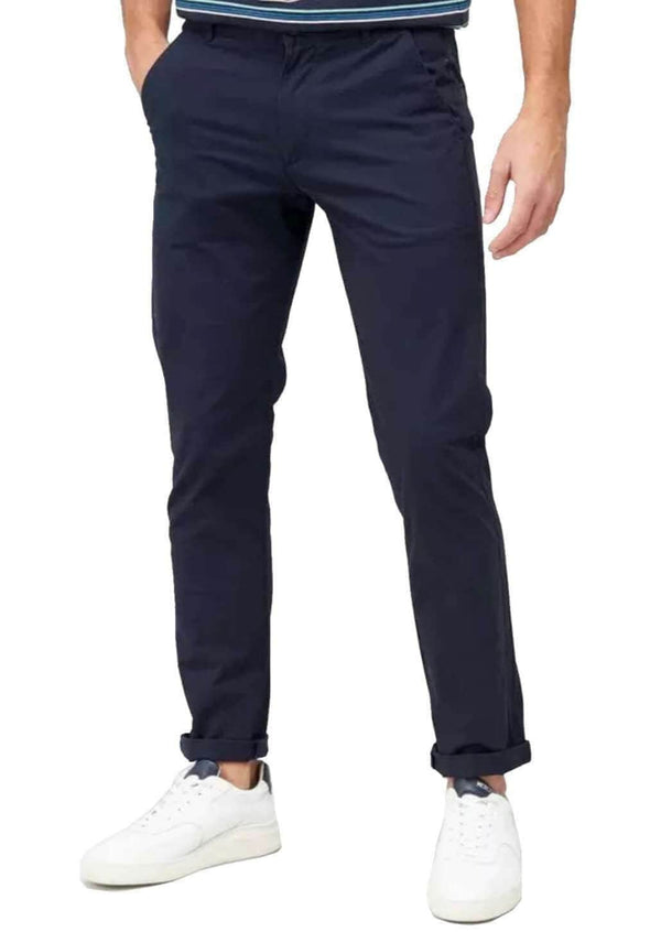 Farah Elm Slim Fit Twill Chino Trousers - True Navy