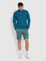 Farah Men’s Jim Quarter Zip Sweatshirt Petrol Blue Marl Ballynahinch