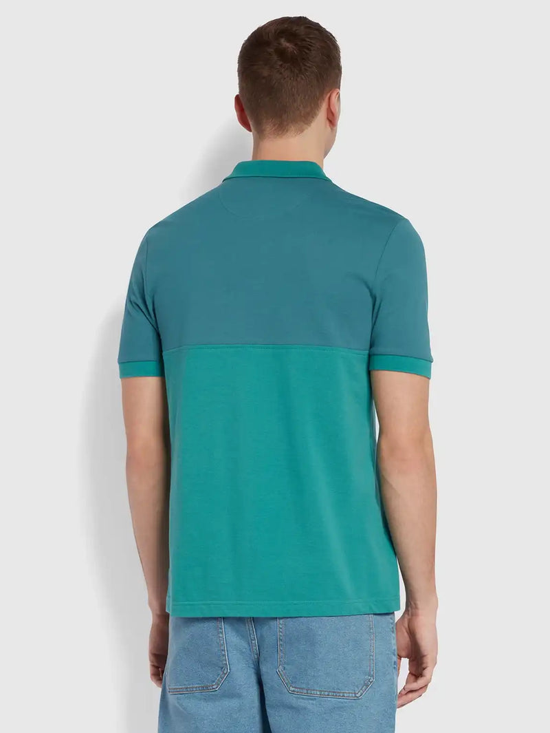 Farah Men’s Slater Colour Block Polo Shirt Ocean Ballynahinch Northern