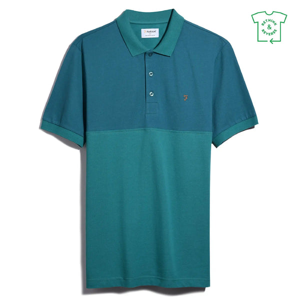 Farah Men’s Slater Colour Block Polo Shirt Ocean Ballynahinch Northern