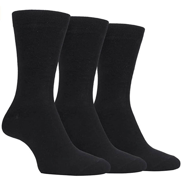 Farah Plain Cotton Socks 3 Pack Black