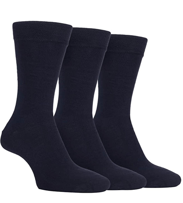 Farah Plain Cotton Socks 3 Pack Navy