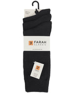 Farah Plain Cotton Socks 3 Pack Navy