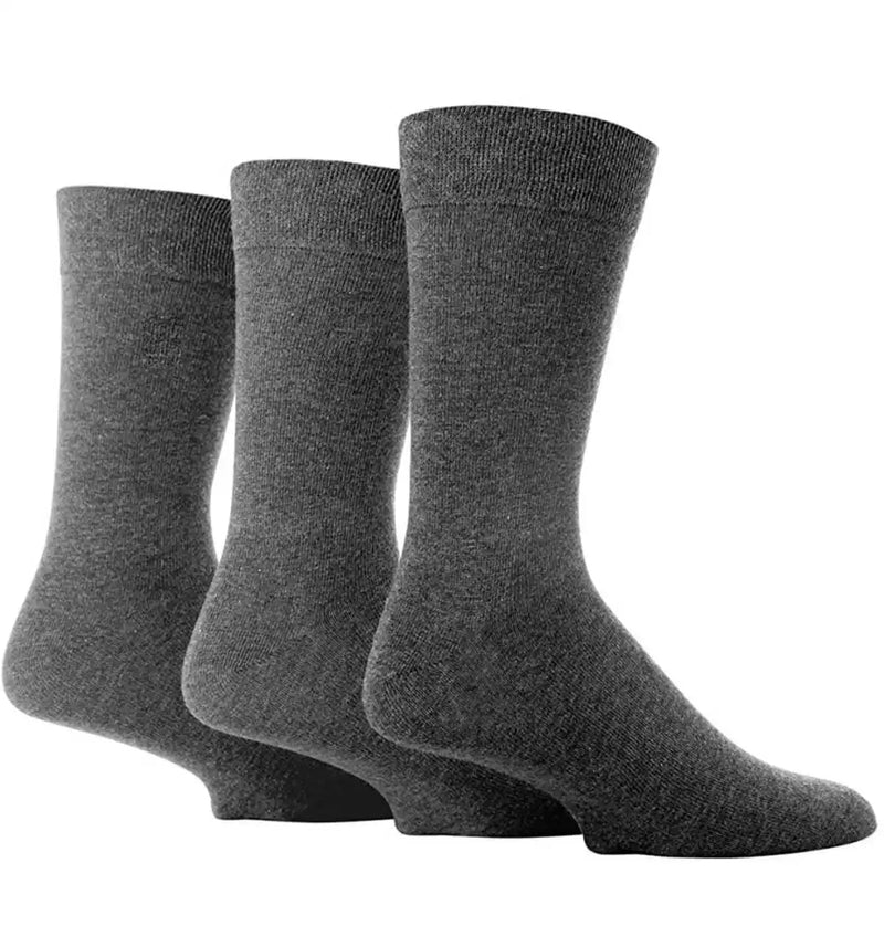 Farah Plain Cotton Socks 3 Pack Grey