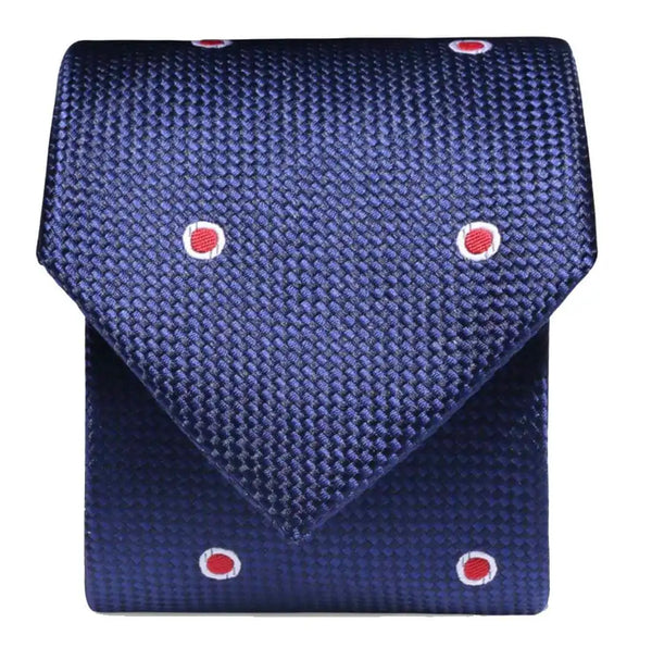 Folkspeare Dark Navy And Red Wide Spread Polka Dot Classic Tie