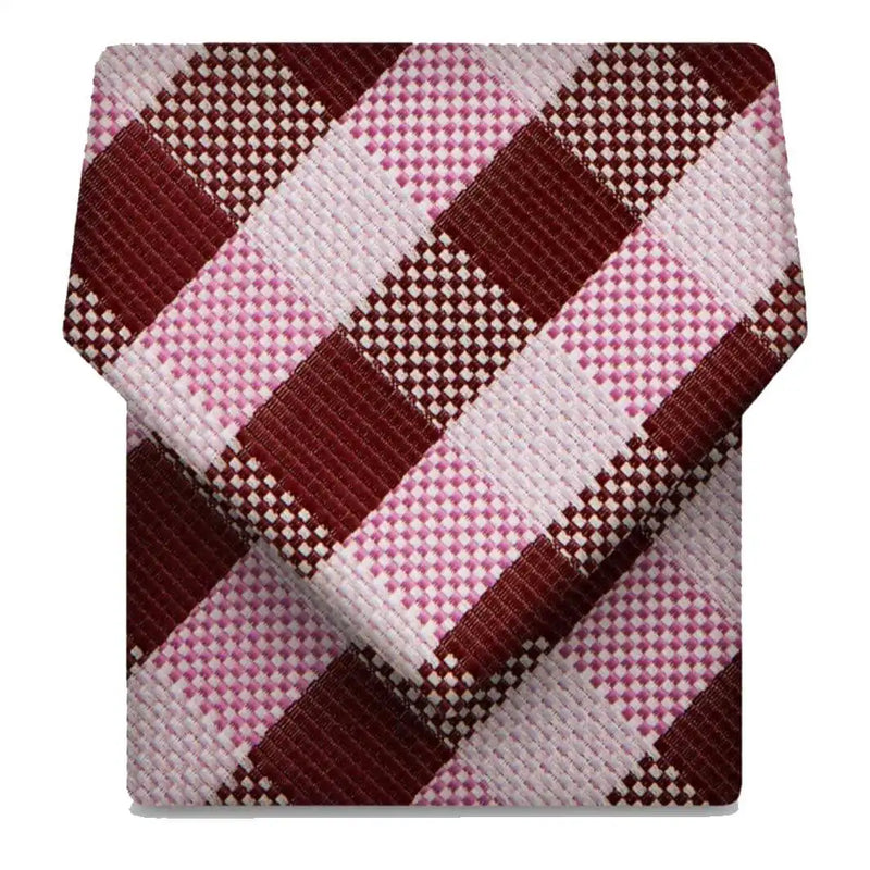 Folkspeare Light Pink And Silver Repeated Check Classic Tie