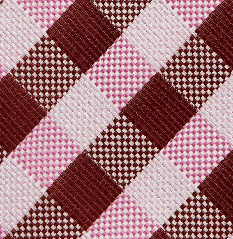 Folkspeare Light Pink And Silver Repeated Check Classic Tie