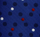 Folkspeare Royal Blue And Varied Polka Dot Slim Tie